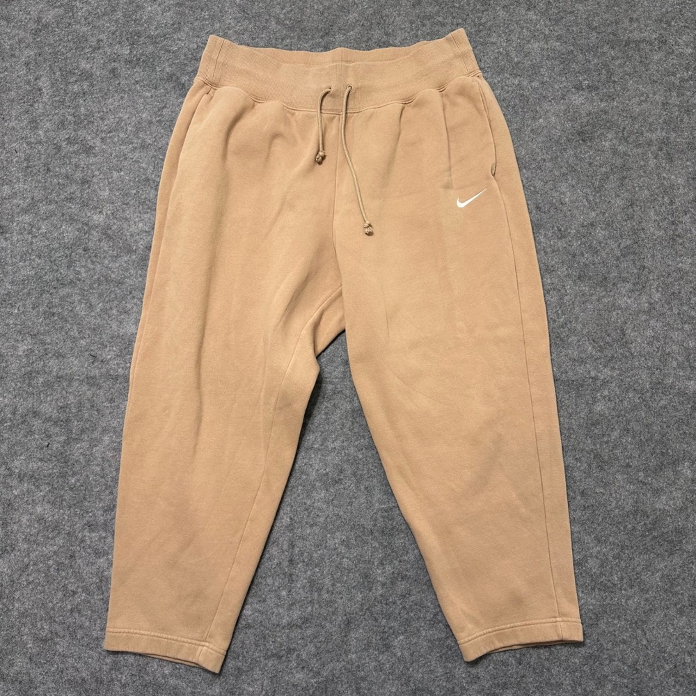 Nike Sportswear Plush Sweatpants Womens 1X Hemp Tan High Waisted Fleece